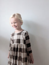 CHOCOLATE BLOCK CORD CHECK BEATRICE DRESS