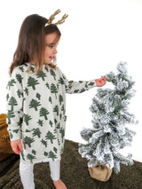 CHRISTMAS EVERGREEN oversized pocket long sleeved dress