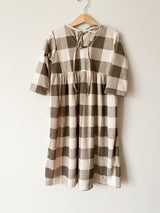 CHOCOLATE BLOCK CORD CHECK BEATRICE DRESS