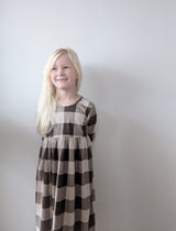 CHOCOLATE BLOCK CORD CHECK BEATRICE DRESS