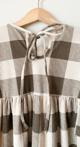 CHOCOLATE BLOCK CORD CHECK BEATRICE DRESS