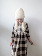 CHOCOLATE BLOCK CORD CHECK BEATRICE DRESS