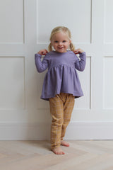 LILAC CARMEN PEPLUM LONG SLEEVED T-SHIRT