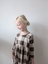 CHOCOLATE BLOCK CORD CHECK BEATRICE DRESS