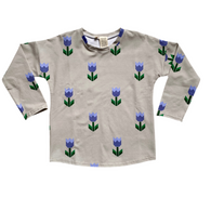 TULIP PRINTED NICO SLOUCH LONG OR SHORT SLEEVED T-SHIRT