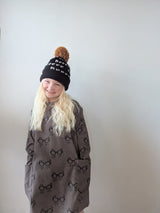 FRAMES PRINTED OVERSIZED PENNY POCKET LONG SLEEVED DRESS