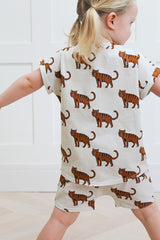 TIGER PRINTED NICO SLOUCH SHORT OR LONG SLEEVED T-SHIRT