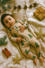 CHRISTMAS DANCING TREE organic sleepsuit , unisex